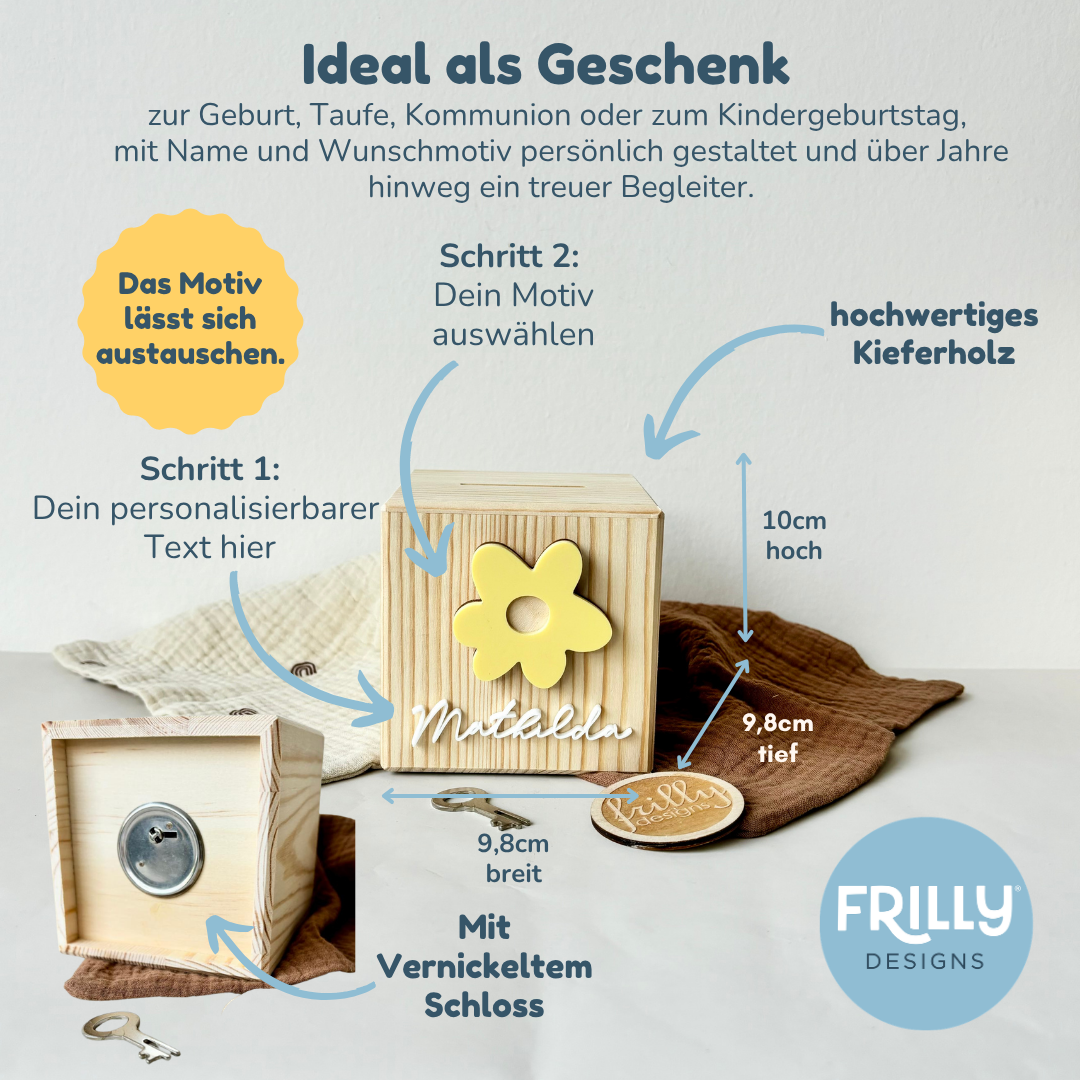 Spardose mit Weschelmotiv